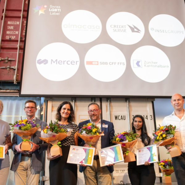 Les six organisations de la première promotion 2019 qui ont obtenu le Label Suisse LGBT pour trois années supplémentaires. (Source: Sandra Meier