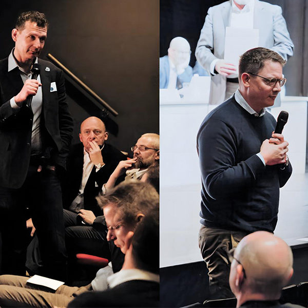 Dirk Langer (a sinistra) e Oliver Fuchs in occasione dell’elezione nel Consiglio direttivo all’AG di Lucerna. (Foto: Janmaat Fotografie)