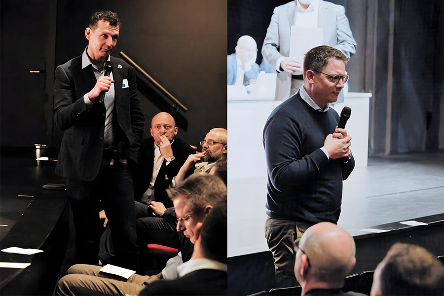 Dirk Langer (a sinistra) e Oliver Fuchs in occasione dell’elezione nel Consiglio direttivo all’AG di Lucerna. (Foto: Janmaat Fotografie)