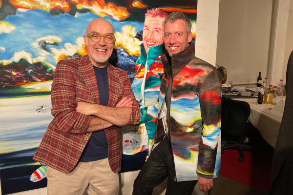 Franz Brülhart (a sinistra) e Adrian Reber con le loro opere.