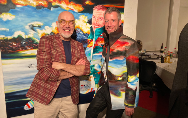 Franz Brülhart (a sinistra) e Adrian Reber con le loro opere.
